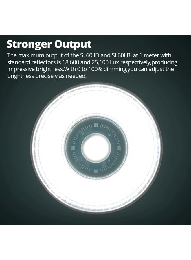 جودوكس ضوء فيديو LED جودوكس SL60IID بضوء النهار 5600K – 8 أوضاع FX، تبريد صامت، تحكم عن بعد، تركيب Bowens للاستوديو واليوتيوب - Image 4